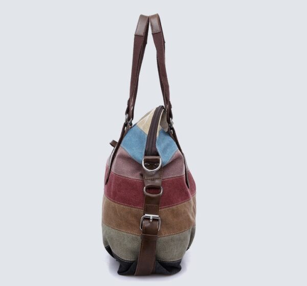 Rainbow striped canvas bag - Image 7