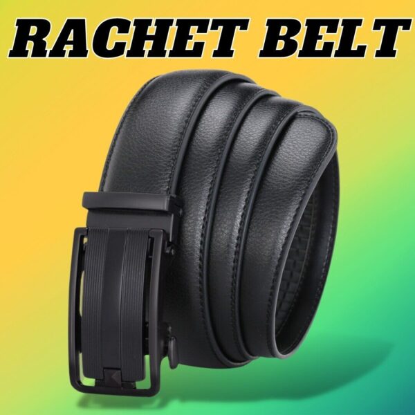 Microfiber Leather Mens Ratchet Belt Belts For Men Adjustable Automatic Buckle - Image 9