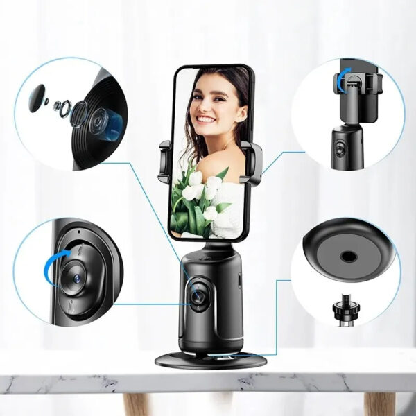 360 Auto Face Tracking Gimbal AI Smart Gimbal Face Tracking Auto Phone 
 For Smartphone Video Vlog Live Stabilizer Tripod - Image 5