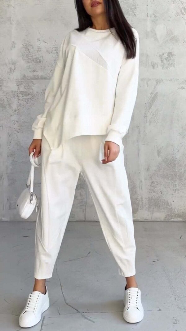 Women's Round Neck Loose And Irregular Long-sleeve Sweater Set - Image 9