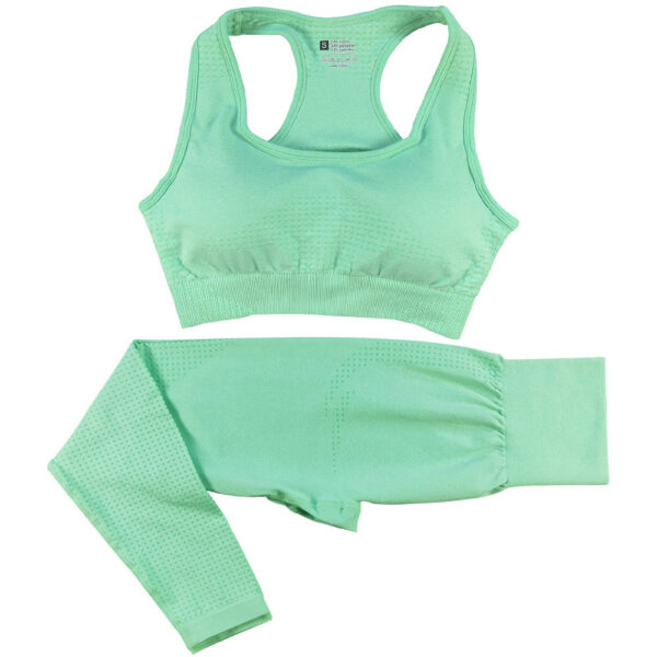 2PCS Seamless Yoga Set Women Tracksuit High Waist Leggings Workout Sportswear Gym Clothing Fitness Crop Top Sports Suits Gym Set - Image 8