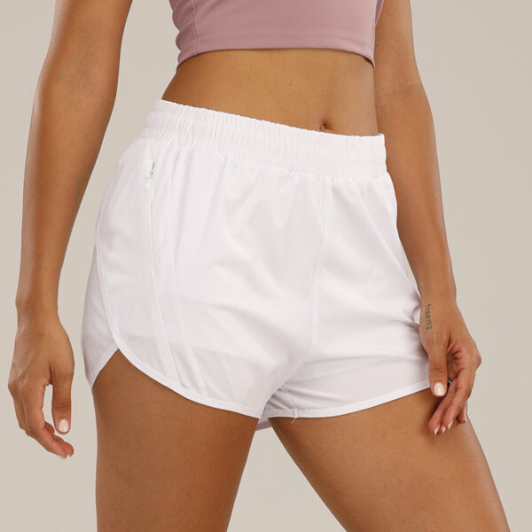 Summer Sports Shorts With Zipper Pockets Breathable Loose Anti-exposure Outdoor Running Fitness Pants For Womens Clothing - Image 2