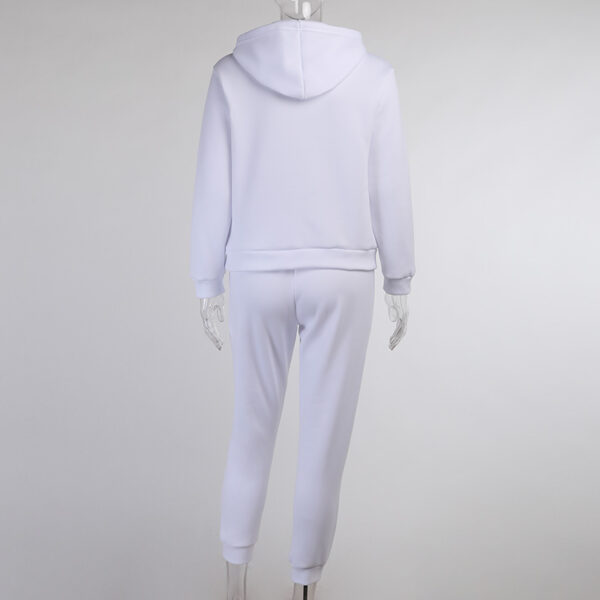 Simple Solid Color Hooded Casual Suit - Image 3