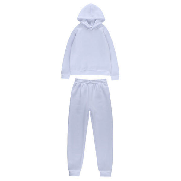 Simple Solid Color Hooded Casual Suit - Image 9