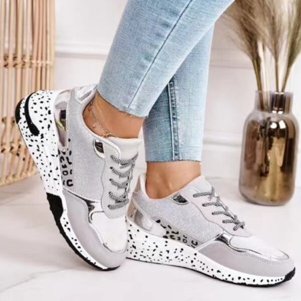 Sneakers Platform Wedge Heel Casual Shoes Lace-up Mesh Sneakers - Image 7