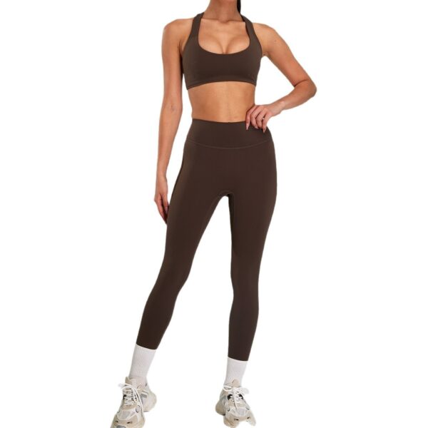 European And American High-intensity Sports Suit Outdoor Running Nude Feel Workout Clothes Slimming High Waist - Image 10