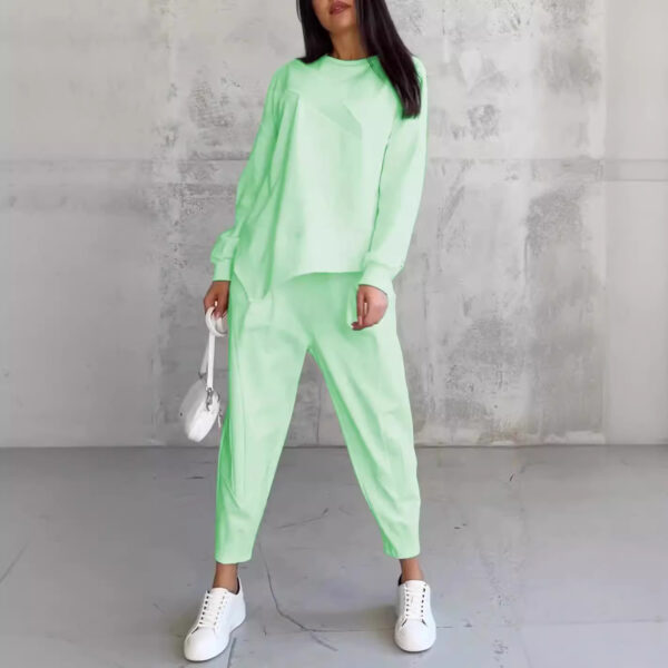 Women's Round Neck Loose And Irregular Long-sleeve Sweater Set - Image 6