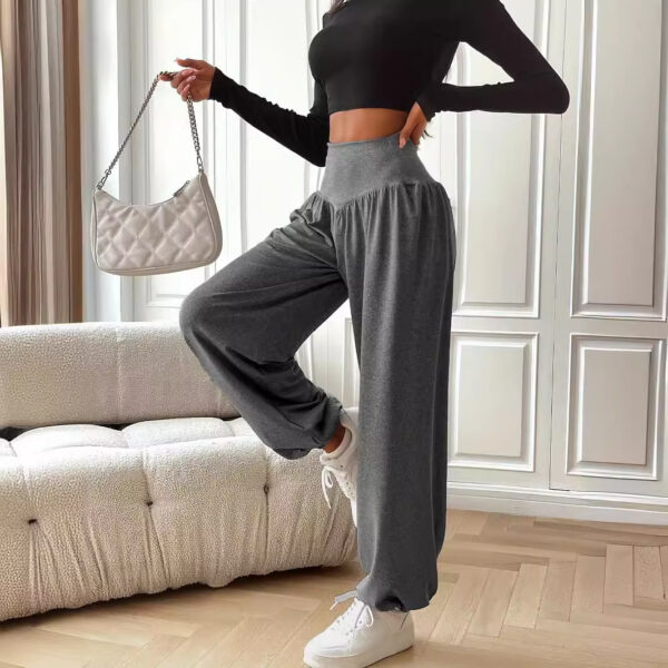 Women's Solid Color Breathable And Hanging Sports Pants - Image 2