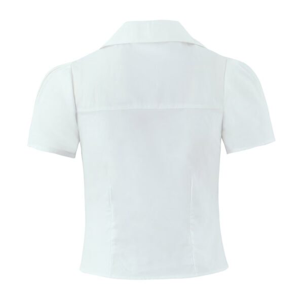V-neck Small Shirt White Skirt Suit - Image 7