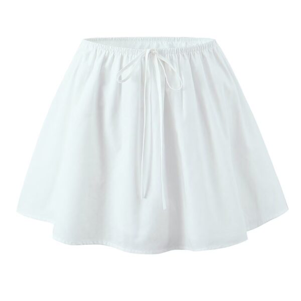 V-neck Small Shirt White Skirt Suit - Image 4