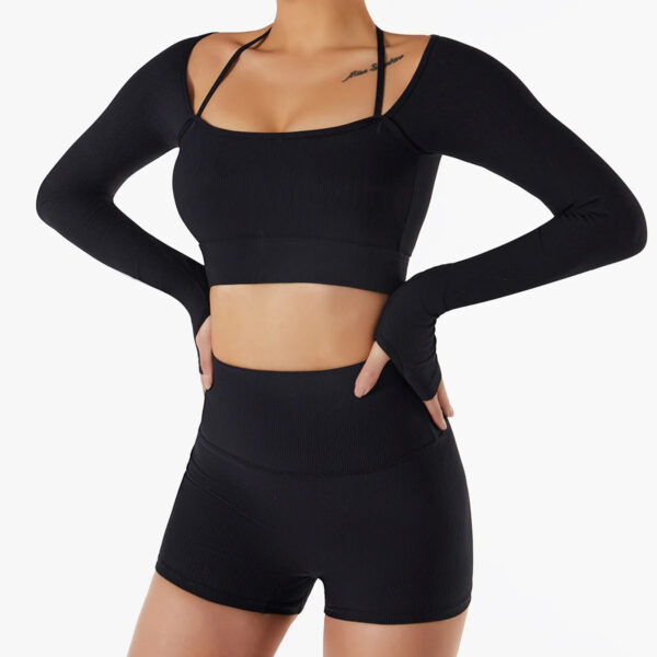 New Abdominal Compression Exercise Shorts, Hip Lifting Nude Yoga Set - Image 2