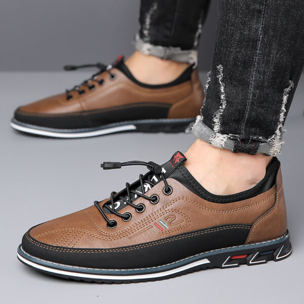 Genuine Leather Sports Comfortable And Non-slip Waterproof Leather Shoes Men's - Image 7