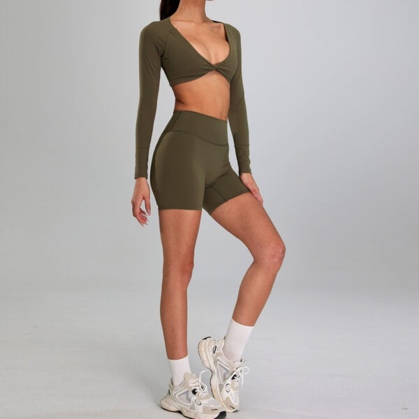 European And American High-intensity Sports Suit Outdoor Running Nude Feel Workout Clothes Slimming High Waist - Image 4