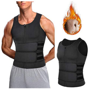 Fitness Men Shapewear Sauna Vest Waist Trainer Double Belt Sweat Shirt Corset Top Body Shaper