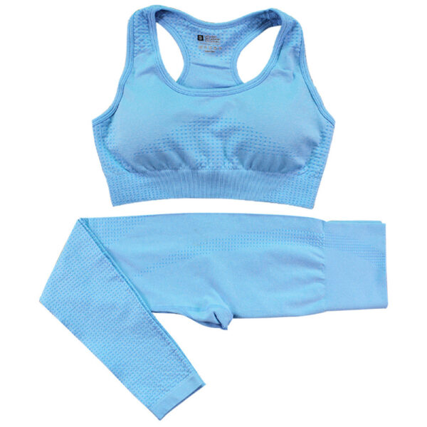 2PCS Seamless Yoga Set Women Tracksuit High Waist Leggings Workout Sportswear Gym Clothing Fitness Crop Top Sports Suits Gym Set - Image 7