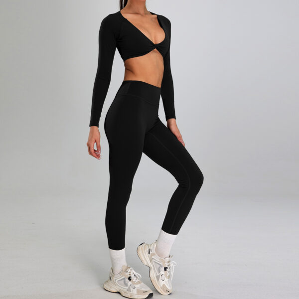 European And American High-intensity Sports Suit Outdoor Running Nude Feel Workout Clothes Slimming High Waist - Image 5