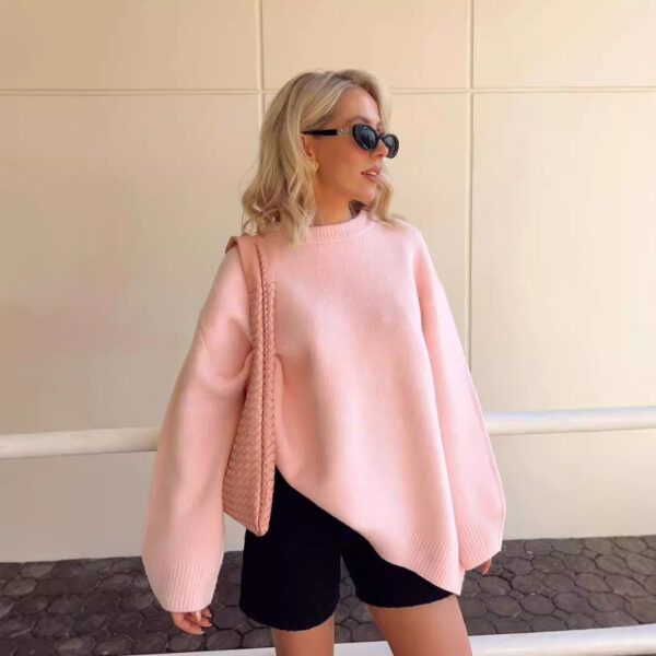 Sweet Crew Neck Pullover Sweater Winter Fashion Loose Long-sleeved Tops For Women Clothing - Image 6