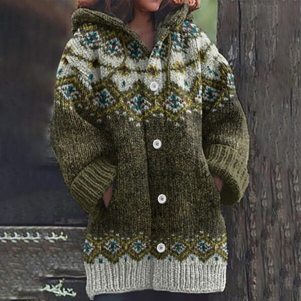 Retro Ethnic Print Women's Casual Cloak Coat - Image 10