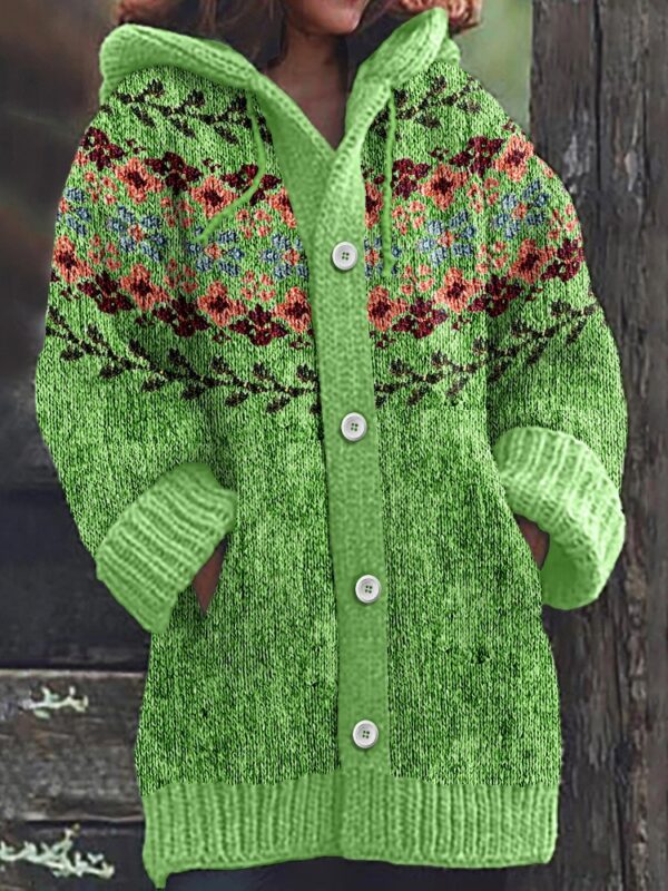 Retro Ethnic Print Women's Casual Cloak Coat - Image 5