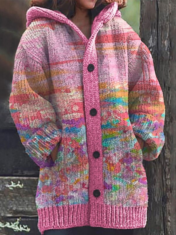 Retro Ethnic Print Women's Casual Cloak Coat - Image 3