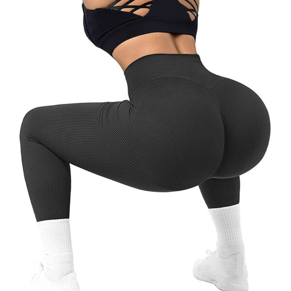 High Waist Seamless Leggings Threaded Knitted Fitness Pants Solid Women's Slimming Sports Yoga Pants Elastic Running Sport Leggings - Image 9