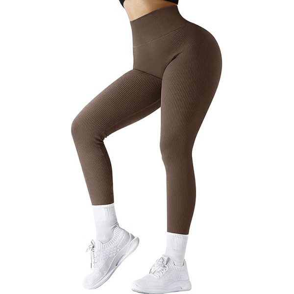 High Waist Seamless Leggings Threaded Knitted Fitness Pants Solid Women's Slimming Sports Yoga Pants Elastic Running Sport Leggings - Image 5