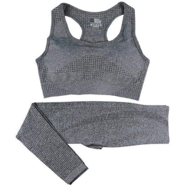 2PCS Seamless Yoga Set Women Tracksuit High Waist Leggings Workout Sportswear Gym Clothing Fitness Crop Top Sports Suits Gym Set - Image 5
