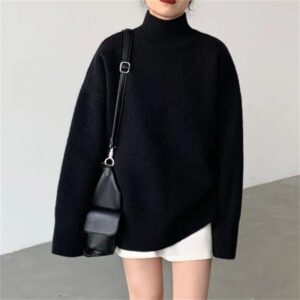 Loose Outer Wear Casual Mid-length Round Neck Cashmere Thickened Sweater
