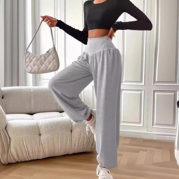 Women's Solid Color Breathable And Hanging Sports Pants - Image 6