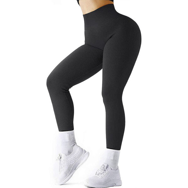 High Waist Seamless Leggings Threaded Knitted Fitness Pants Solid Women's Slimming Sports Yoga Pants Elastic Running Sport Leggings - Image 8