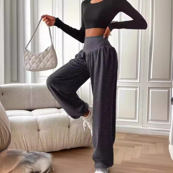 Women's Solid Color Breathable And Hanging Sports Pants - Image 5