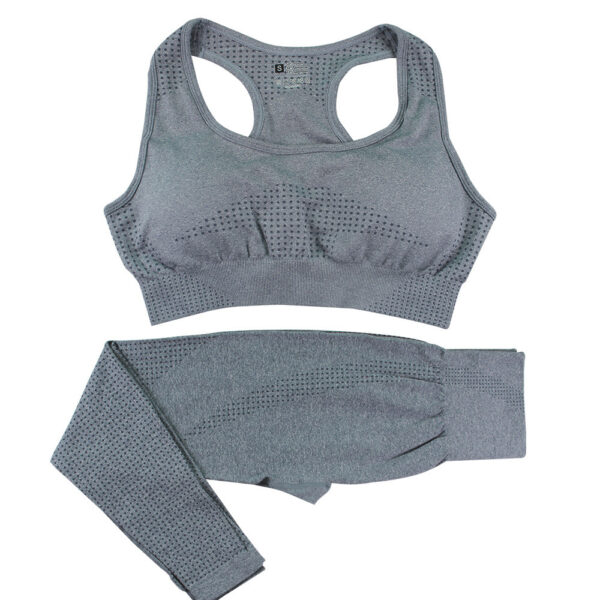 2PCS Seamless Yoga Set Women Tracksuit High Waist Leggings Workout Sportswear Gym Clothing Fitness Crop Top Sports Suits Gym Set - Image 4