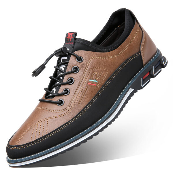 Genuine Leather Sports Comfortable And Non-slip Waterproof Leather Shoes Men's - Image 3
