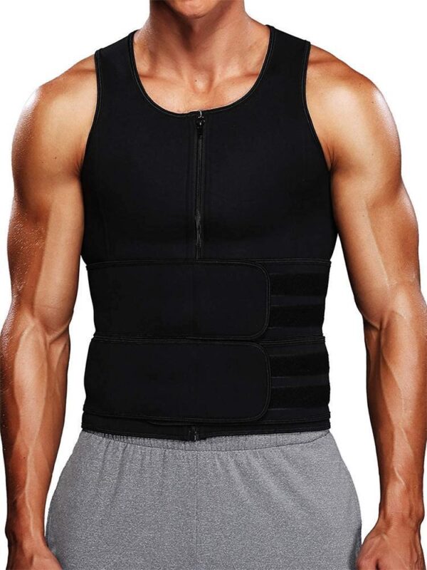 Fitness Men Shapewear Sauna Vest Waist Trainer Double Belt Sweat Shirt Corset Top Body Shaper - Image 5