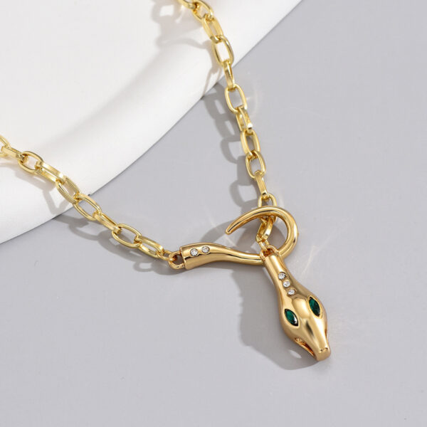 High Class Elegant Metal Snake Series Diamond-studded Necklace - Image 5