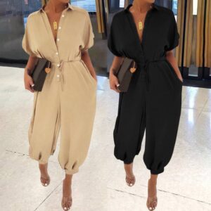 Retro jumpsuit - button jumpsuit