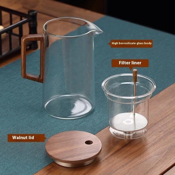 TeaPot with Tea Infuser & Magnetic Lid - Water Separation Glass Teapot Set - Image 9