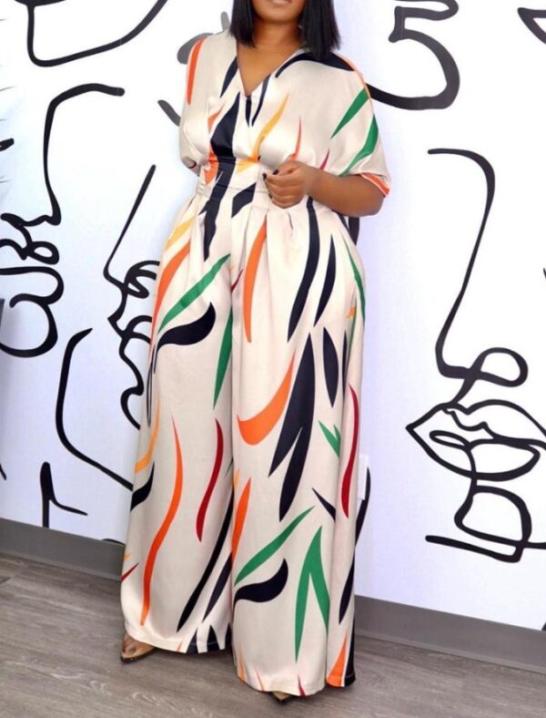Printed Long Casual Jumpsuit Sexy Fashion Jumpsuit - Image 8