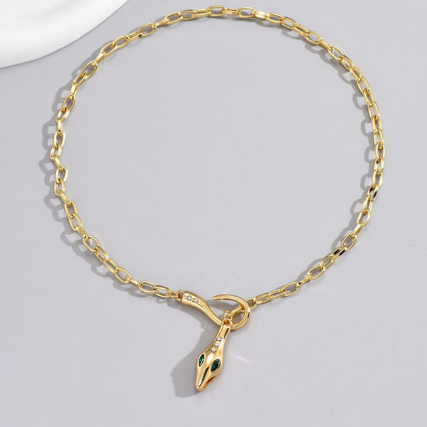 High Class Elegant Metal Snake Series Diamond-studded Necklace - Image 2