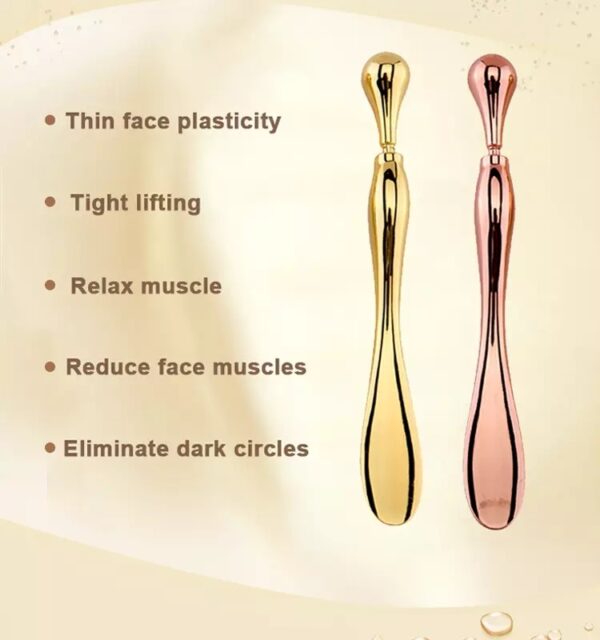Eye Cream Stick Roller For Face Metal Spatula Puff Applicator Eye Cream Massager Facial Cream Massage Sticks Eye Metal Makeup Spatula Eye Wand 10cm - Image 3