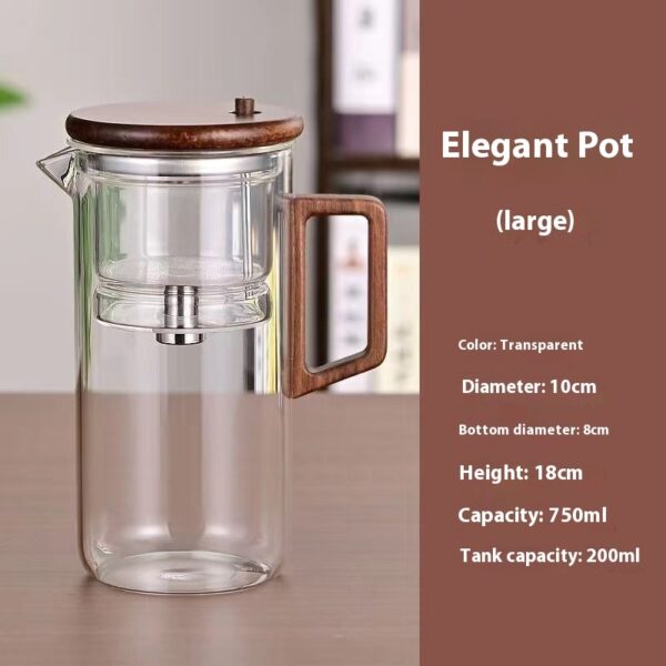 TeaPot with Tea Infuser & Magnetic Lid - Water Separation Glass Teapot Set - Image 5