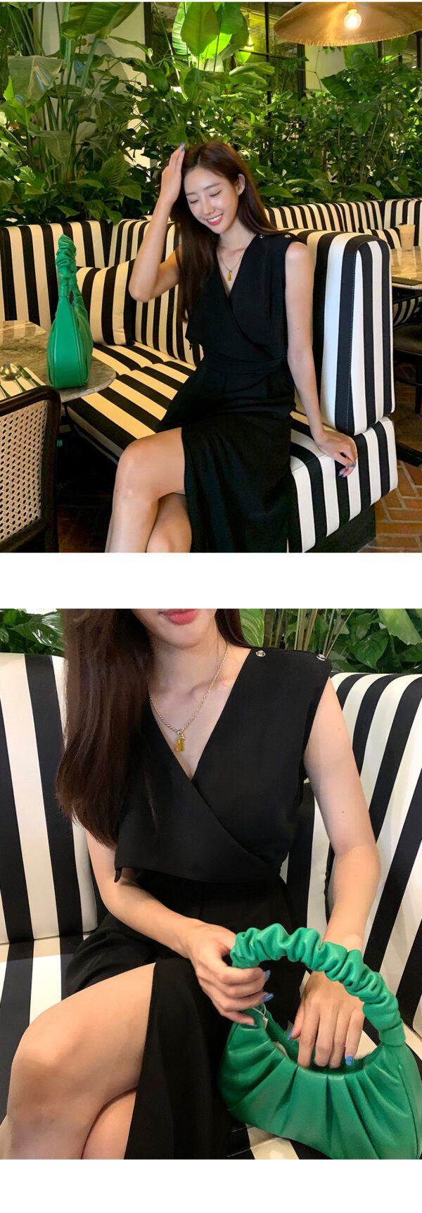 Women's Fashion V-neck Sleeveless Chic Split Jumpsuit - Image 5