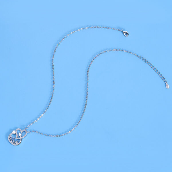 Heart Shaped Hollow Jeweled Necklace - Image 5