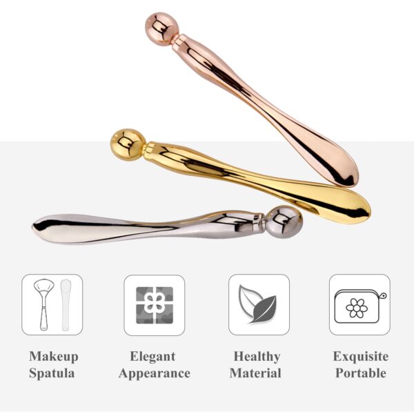 Eye Cream Stick Roller For Face Metal Spatula Puff Applicator Eye Cream Massager Facial Cream Massage Sticks Eye Metal Makeup Spatula Eye Wand 10cm - Image 7