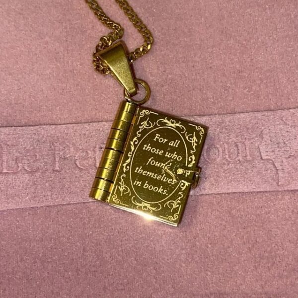 Book Lover Necklace Carved Openable Book Necklace - Image 7