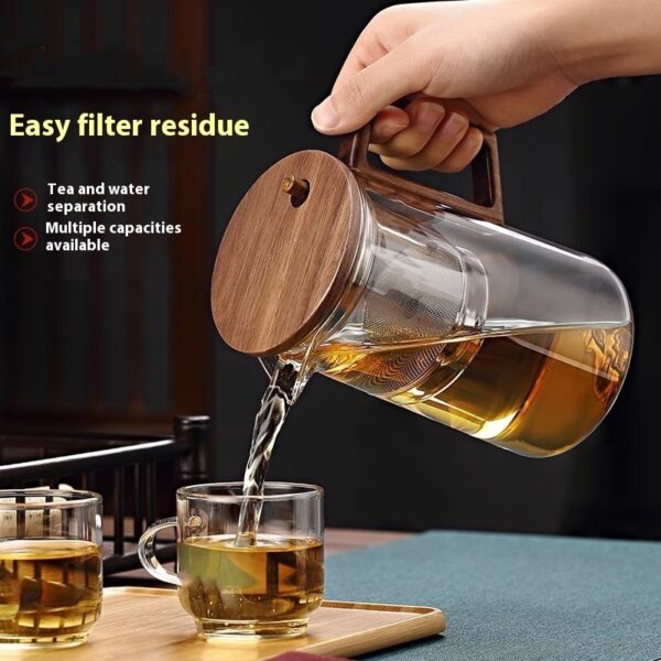 TeaPot with Tea Infuser & Magnetic Lid - Water Separation Glass Teapot Set - Image 8