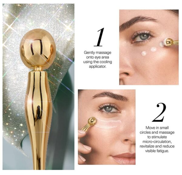 Eye Cream Stick Roller For Face Metal Spatula Puff Applicator Eye Cream Massager Facial Cream Massage Sticks Eye Metal Makeup Spatula Eye Wand 10cm - Image 2