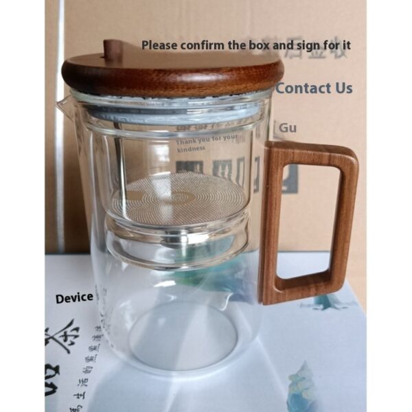 TeaPot with Tea Infuser & Magnetic Lid - Water Separation Glass Teapot Set - Image 2