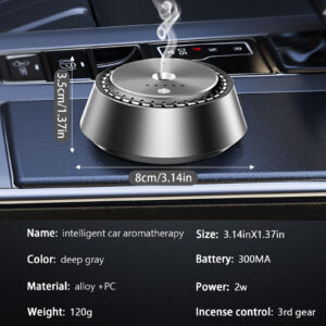 Alloy PC Three Speed Control Intelligent Car Mounted Aromatherapy - Ultrasonic Atomization Chip  Nano Levelatomized Essential Oil   Wireless Car Humidifier