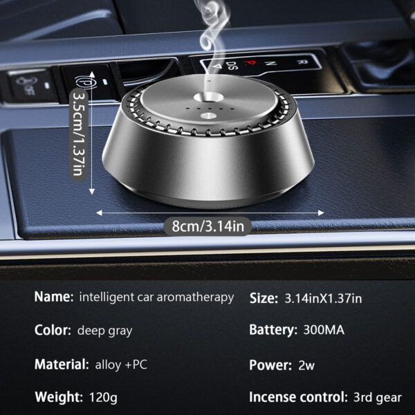 Alloy PC Three Speed Control Intelligent Car Mounted Aromatherapy - Ultrasonic Atomization Chip  Nano Levelatomized Essential Oil   Wireless Car Humidifier